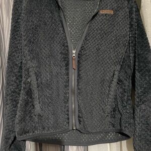 New , warm Columbia Grayish/ Black Fleece Jacket, super SOFT new